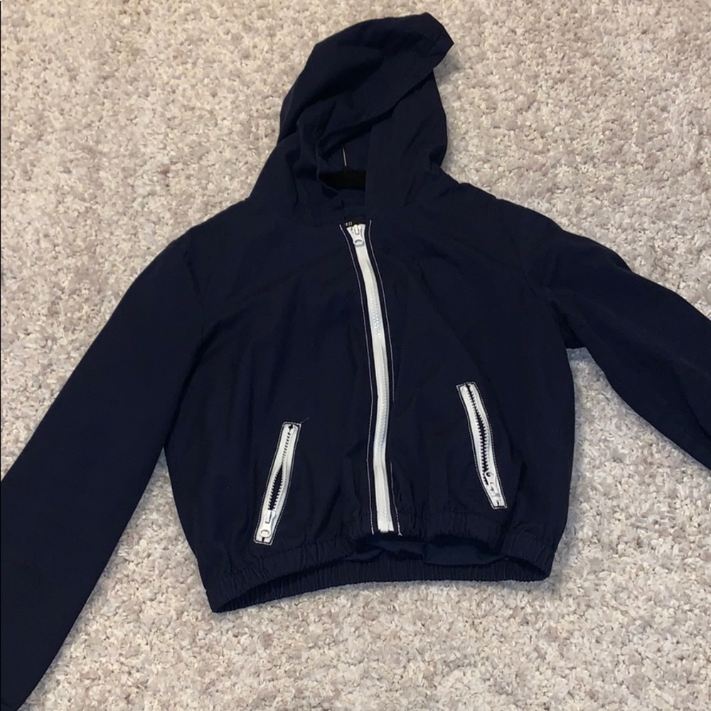 Cropped zip up khaki jacket